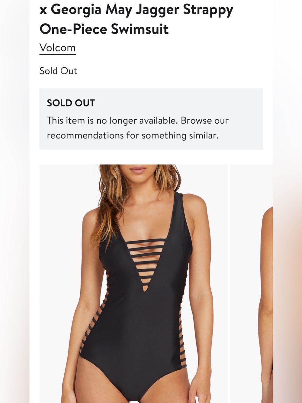 Volcom x Georgia May Jagger Strappy One-Piece Swimsuit - Black